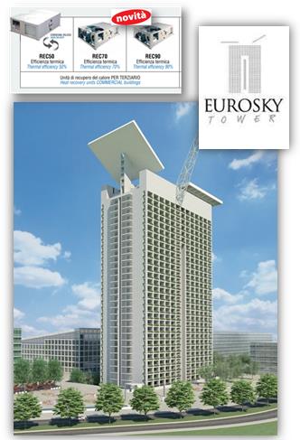 ROMA - L'Eurosky Tower è alto, nuovo ed eco-tecnologico; è stato costruito dalla Parsitalia, all'interno del complesso del Business Park Europarco.