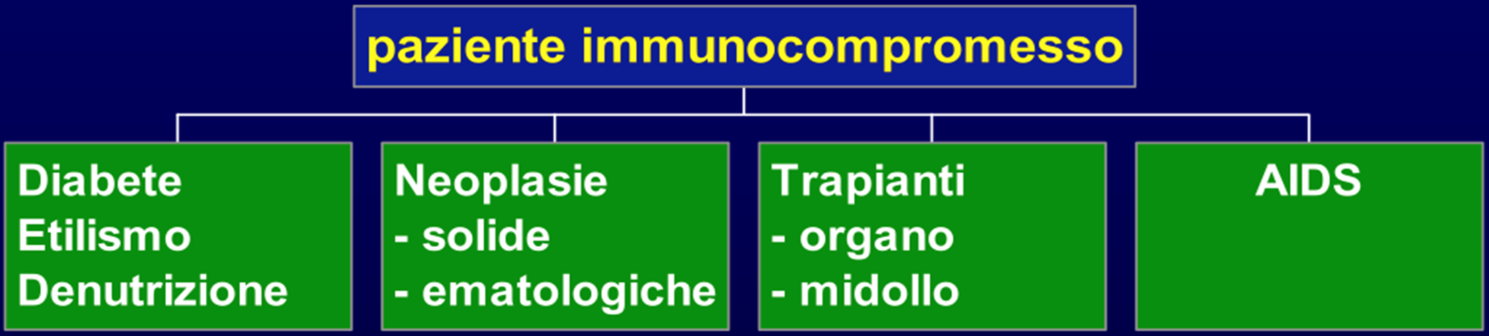 Polmonite nel paziente immunocompromesso Diminuzione di Neutrofili (<