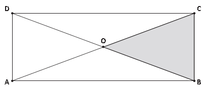 Esercizi In figura è rappresentato il rettangolo ABCD con le sue diagonali. Qual è il rapporto tra il triangolo grigio e l intero rettangolo?