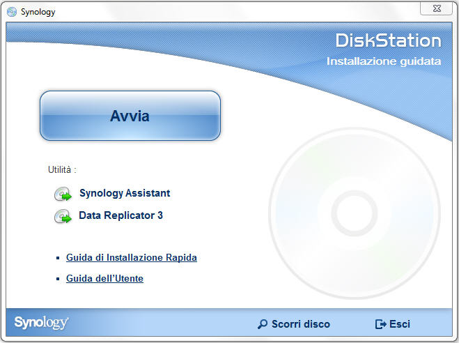 Installare DSM dal disco di installazione Se si preferisce installare il DSM dal disco di installazione fornito, o in caso di difficoltà nell'uso di Web Assistant, è possibile eseguire