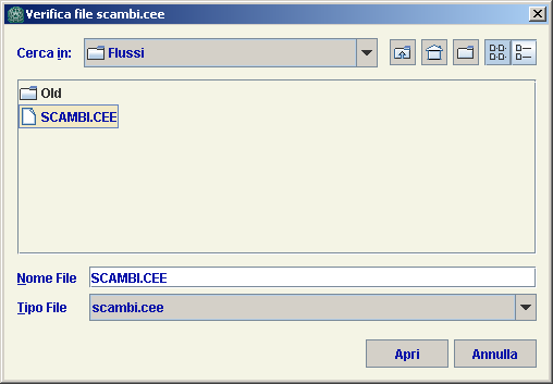 Verifica file SCAMBI.CEE Il file SCAMBI.CEE generato da un software diverso dall Intraweb può essere comunque verificato dall Intraweb stesso.