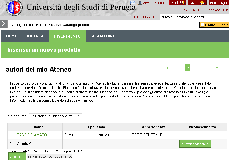 Auto-riconoscimento Valutazione della