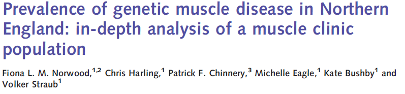 Prevalence of muscle disease investigated by muscle biopsy Dystrophinopathies: 8.46/100000 FSHD: 3.95/100000 Inflammatory Myopathies: 2.4-33.8/100000 LGMDs: 2.27/100000 DM1: 10.4/100000 GSD: 2.