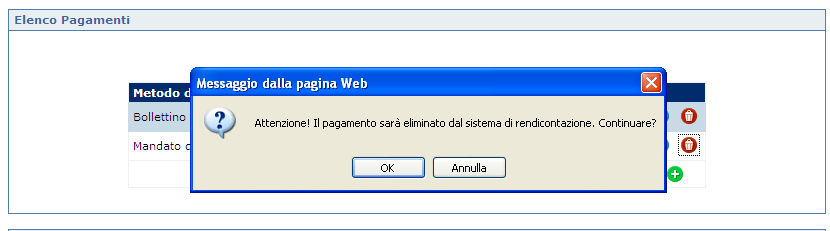 Crrett Crrett da beneficiari dp rifiut di Respnsabile intervent Istruit Analizzat e accettat da Respnsabile intervent Per gni pagament l utente ha a dispsizine specifiche funzini: - Apri: tramite il