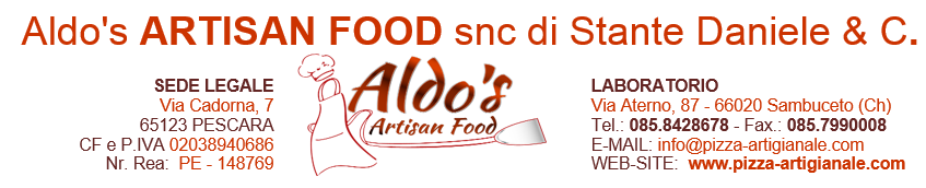 Aldo's ASRTISAN FOOD è un'impresa leader nella produzione e vendita di prodotti artigianali.