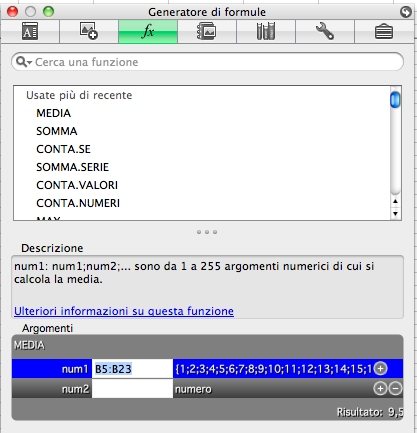 48 Funzioni di media, conteggio, min. e max. Per calcolare la media di una serie di numeri. selezionare la cella nella quale si vuole visualizzare il risultato, da Inserisci cliccare su Funzione.