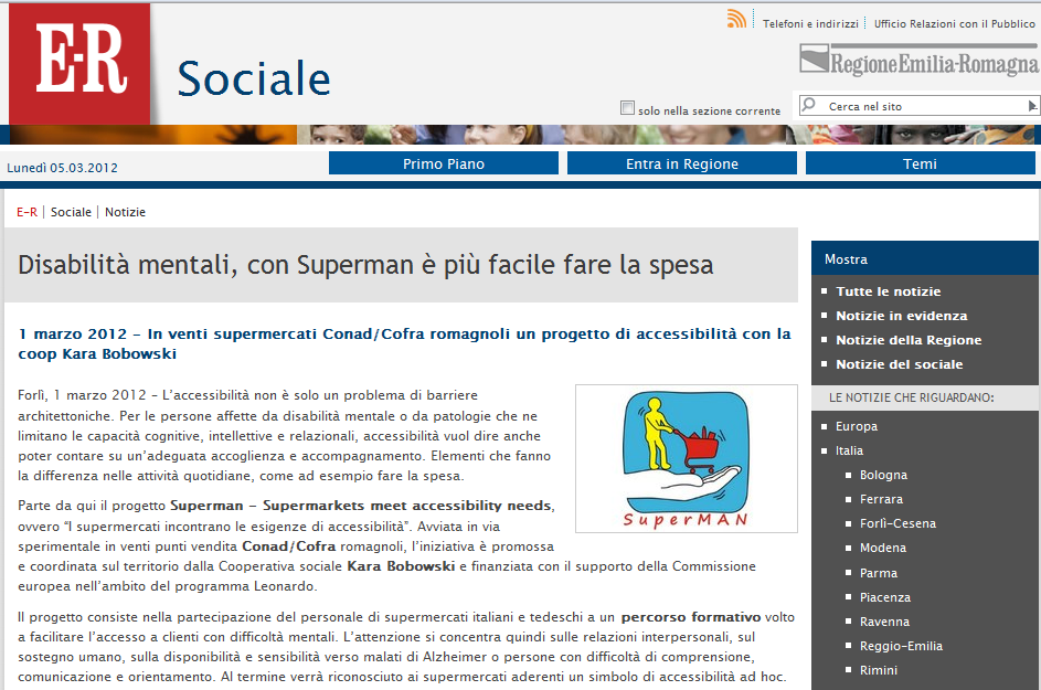 articolo uscito su www.sociale.regione.