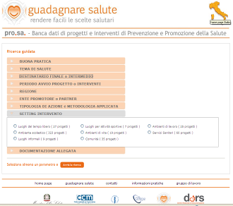 .. COME RECUPERARE ALTRI PROGETTI E MATERIALI Dall indirizzo www.retepromozionesalute.