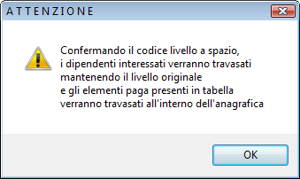 Occorre, pertanto, verificare il corretto abbinamenti degli stessi ed eventualmente provvedere alla corretta valorizzazione della colonna Livello Int.Tab.