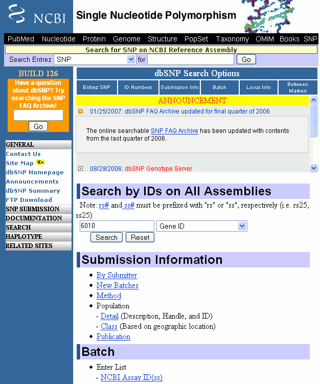 dbsnp http://www.ncbi.nlm.nih.