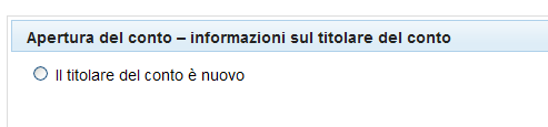 Richiesta on-line di apertura di un conto Operatore Procedura 7/b: IL TITOLARE DEL CONTO E NUOVO Step Azione Interfaccia 1 Accedete alla pagina del Registro, nella sezione italiana, tramite il link