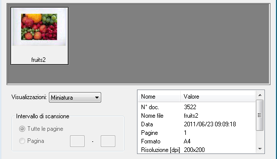 Caricamento 4 Se si seleziona [Miniatura] dall'elenco "Visualizzazioni", appare la miniatura della prima pagina del documento.
