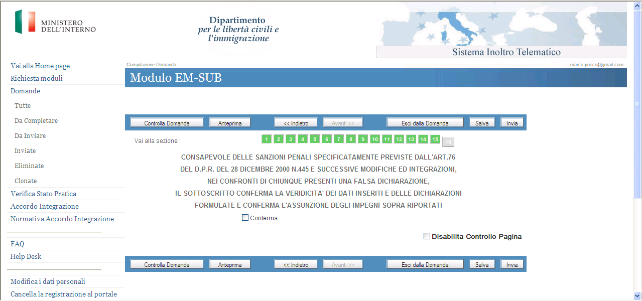 Estremi del pagament e della marca da bll: indicare i dati relativi alla data del versament del cntribut frfettari di 1.