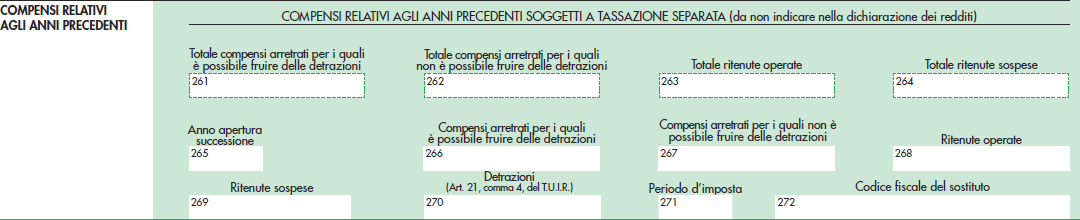 MODELLO 770/2015 SEMPLIFICATO RISPETTO ALLA CERTIFICAZIONE CUD SONO PRESENTI Ad integrazione dei dati complessivi già evidenziati nei punti da 261 a 264, NEI PUNTI DA 266 A 272, devono essere