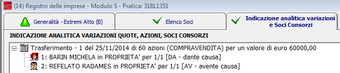 Cliccare su Inserisci e poi su Avanti. Lasciare la selezione su Da un solo titolare per inserire l avente causa, cliccare su Avanti e Nuovo.