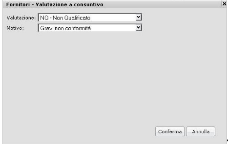 Per ciascuna categoria inserita sulla tabpage Valutazione iniziale, il sistema riporta per default la valutazione Q (qualificato).