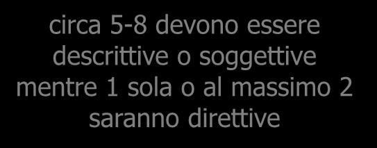 devono essere descrittive o soggettive mentre 1 sola o al