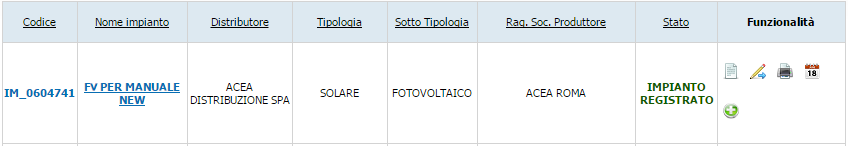 Pag. 21 Figura 17 scarica attestato L Impianto, dopo la validazione dei dati da parte del Produttore, passa nello stato Impianto Registrato e il Pannello di Controllo accende il relativo semaforo.