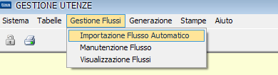 Importazione flusso automatico Il programma di Importazione flusso automatico permette di importare,