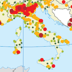 Concentrazioni medie annue di PM10 2011