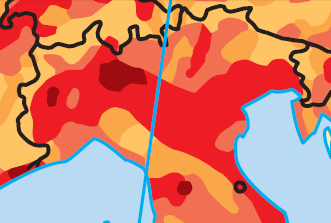 Densità di popolazione La densità abitativa media degli agglomerati della Lombardia è >