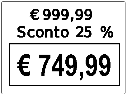 10.SCONTO E EAN8 In questo layout il programma chiede il codice a barre, lo sconto, il prezzo di base.