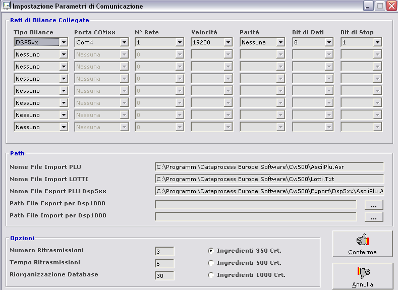 Dataprocess Alexia Dataprocess Alexia con CW500... 1 COLLEGAMENTO BILANCIA... 1 INSTALLAZIONE e CONFIGURAZIONE CW500... 1 CONFIGURAZIONE SERIALE PC... 2 CONFIGURAZIONE BILANCIA.