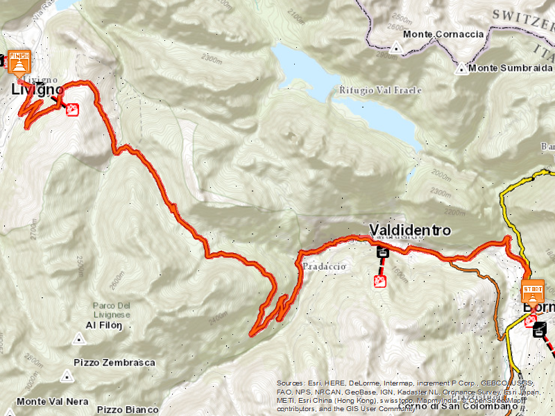 maps.altarezia.eu Piccolo Tibet Bormio - Passo del Foscagno - Passo Eira - Livigno 37,786 Km 0:00-0:00 h 1385 m 765 m Prime rampe impegnative poi molto pedalabile ma trafficata.