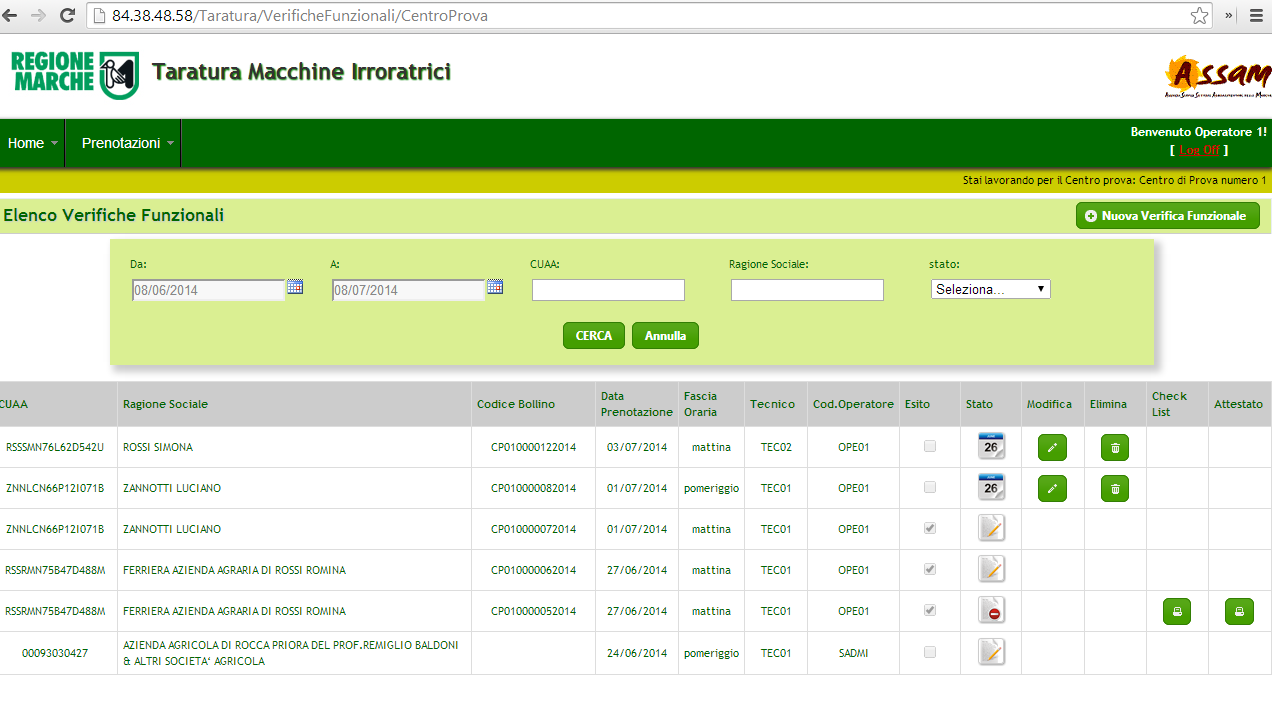 Procedura informatica di prenotazione