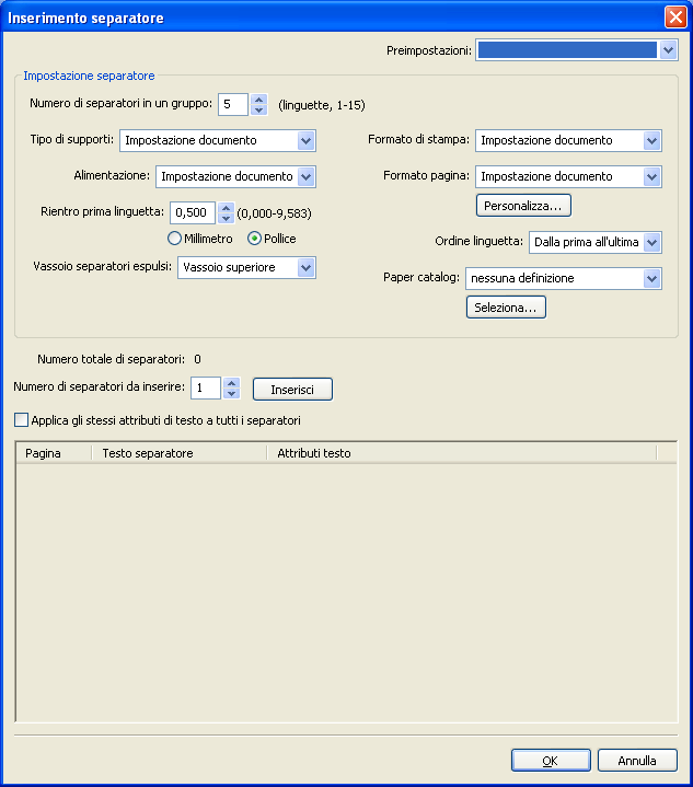 COMMAND WORKSTATION, WINDOWS EDITION 25 PER INSERIRE I SEPARATORI 1 Selezionare o fare clic con il pulsante destro del mouse su un lavoro inviato in spool/messo in attesa nella finestra Lavori attivi