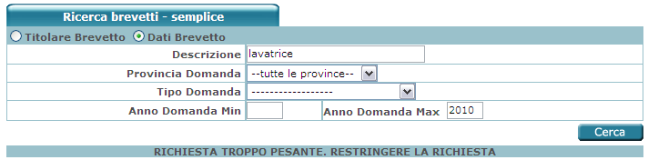 Ricerca Brevetti e Marchi La ricerca permette di conoscere i dati pubblici relativi alle domande di proprietà industriale su Brevetti e Marchi.