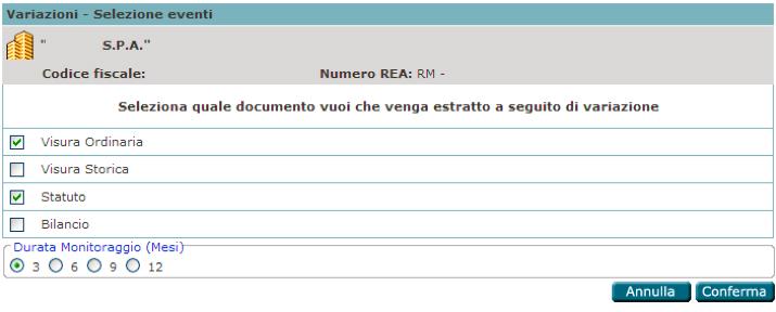 Dall elenco proposto individuare l impresa e cliccare Aggiungi a Variazioni.