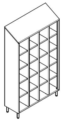 ARMADIO CASELLARIO PANCHINE A CASELLARIO PANCHINE Acciaio inox con spessore 0,8 mm e finitura spazzolata 2J