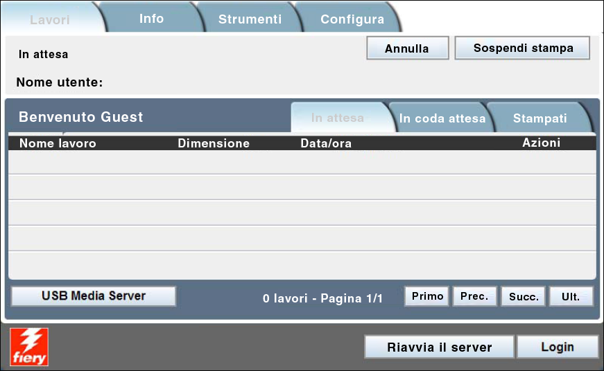 CONFIGURAZIONE DI FIERY DAL PANNELLO A SFIORAMENTO DELLA FOTOCOPIATRICE 25 Accesso alle opzioni di configurazione Quando si accede alle opzioni di configurazione, accertarsi che non siano presenti