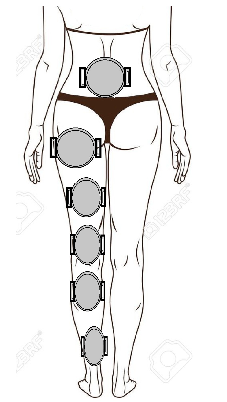 Fig. 36 DOLORI E ALGIE INTERCOSTALI: Porre il disco sulla parte dolorante destra e sinistra utilizzando per le prime applicazioni una frequenza di 640 Hz.