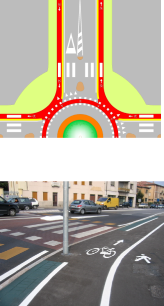 Spazio laterale di rispetto per i ciclisti In molti casi, la larghezza della sede stradale non garantisce i minimi di larghezza per le corsie di marcia delle carreggiate stradali, potendo riservare