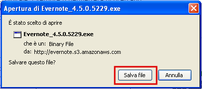 2. Scegliere Evernote per Windows e cliccare su 'Scarica'.