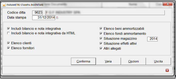 IMPLEMENTAZIONI NICEE Stampa Inventario Da questa versione all interno della scelta Allegati di NICEE viene attivata la scelta Inventario.