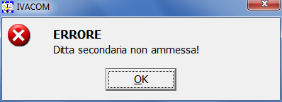 A N N O T A Z I O N I Si fa presente che, selezionando il codice di una ditta quater secondaria il programma visualizza la segnalazione: in virtù del fatto che le ditte con contabilità separata