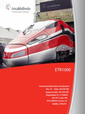 Impatto ambientale e sostenibilità, primo treno alta velocità certificato EPD Riciclabilità
