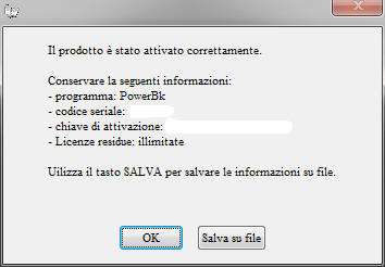 Per attivare il software inserire il codice seriale o la chiave di attivazione ricevuta al momento dell acquisto o in una successiva comunicazione (telefonica o via email) e adoperare il pulsante