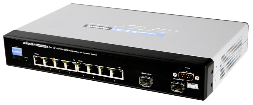 Cisco SRW2008MP Gigabit Switch a 8 porte: WebView/Max PoE Cisco Small Business Managed Switches Switching Gigabit gestito, sicuro, affidabile e intelligente con tecnologia PoE per le piccole imprese