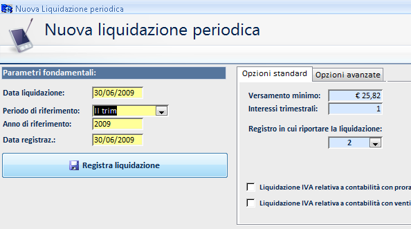 A questo punto, dobbiamo riportare i 200,00 EURO di IVA in detrazione nella liquidazione IVA del periodo di riferimento (che nel nostro esempio è il secondo trimestre 2009).