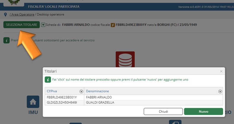 L operatore può creare schede parallele a quelle dei contribuenti per la formazione dell archivio territoriale/tributario corretto paragonabile a quello creato dal contribuente.