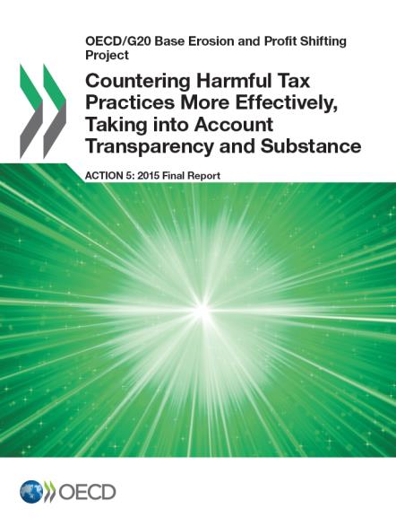 practices: 2004 Progress Report 2014 BEPS Project Action 5 (2014 deliverable) Countering harmful tax practices 2015 BEPS Project Action 5 Agreement on modified nexus approach for IP regimes