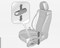 Sedili, sistemi di sicurezza 43 Regolazione dei sedili elettrici 9 Avvertenza Posizionamento del sedile in lunghezza Altezza del sedile Fare attenzione durante l'azionamento dei sedili elettrici.