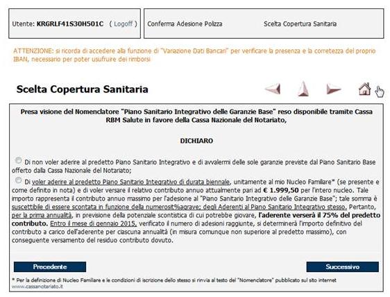 GUIDA ALLA SCELTA DEL PIANO SANITARIO MODALITA ONLINE Accedendo alla propria Area Riservata e dopo aver eseguito il cambio della password impostata dal sistema per il primo