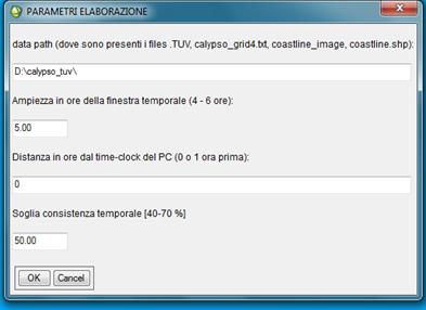SPIE CALYPSO interfaccia/parametri Temporal window = 12 h La consistenza temporale è calcolata