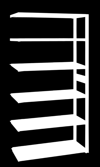 Campata base inclusi 1 coppia diagonali, 2 coppie di montanti e 4 rinforzi, campata aggiuntiva inclusi 1 coppia di montanti e 2 rinforzi. Versione: lamiera d acciaio zincata.