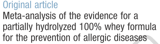 Effetto preventivo complessivo sulle allergie Curr Med Res Opin 2010;26:423-37.